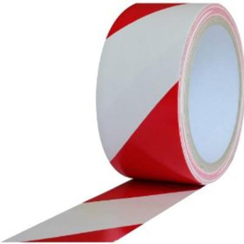 2 in. Wide x 18 Yards Long, Red and White Safety Warning Tape Bertech