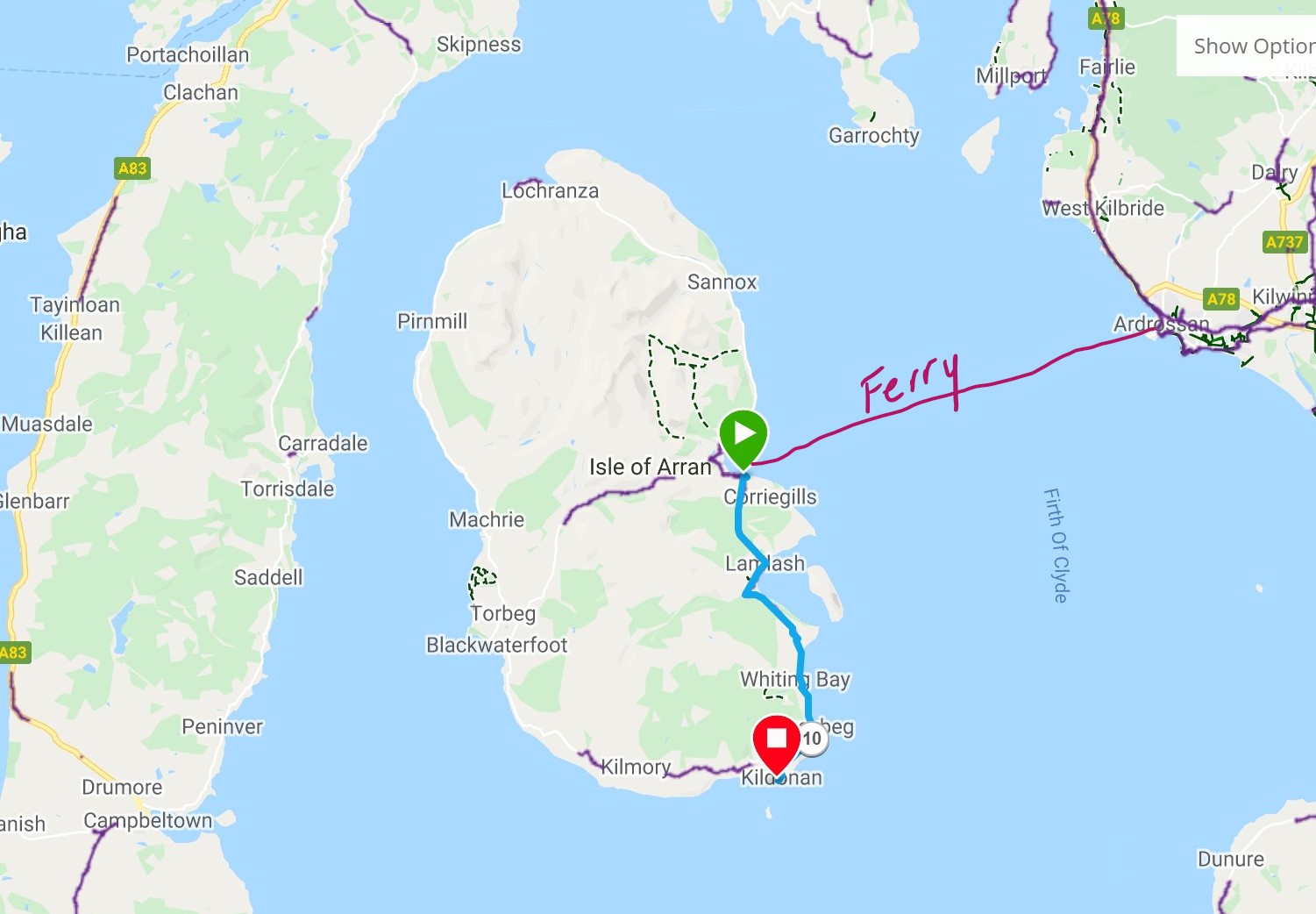 Day 1 Ardrossan Harbour to South Arran Bertie's World