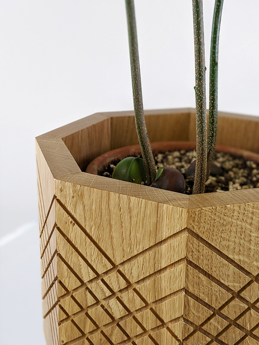 Wooden indoor planter luxury oak planter Bertram Whitford