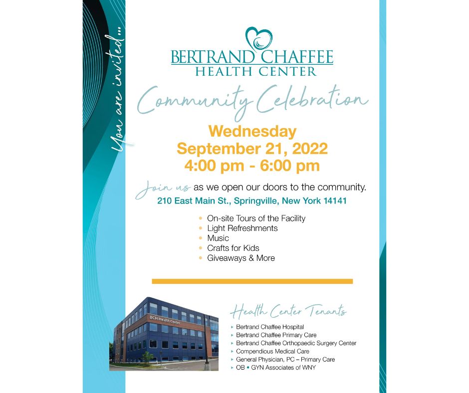 Join Us! Bertrand Chaffee Health Center Community Celebration on