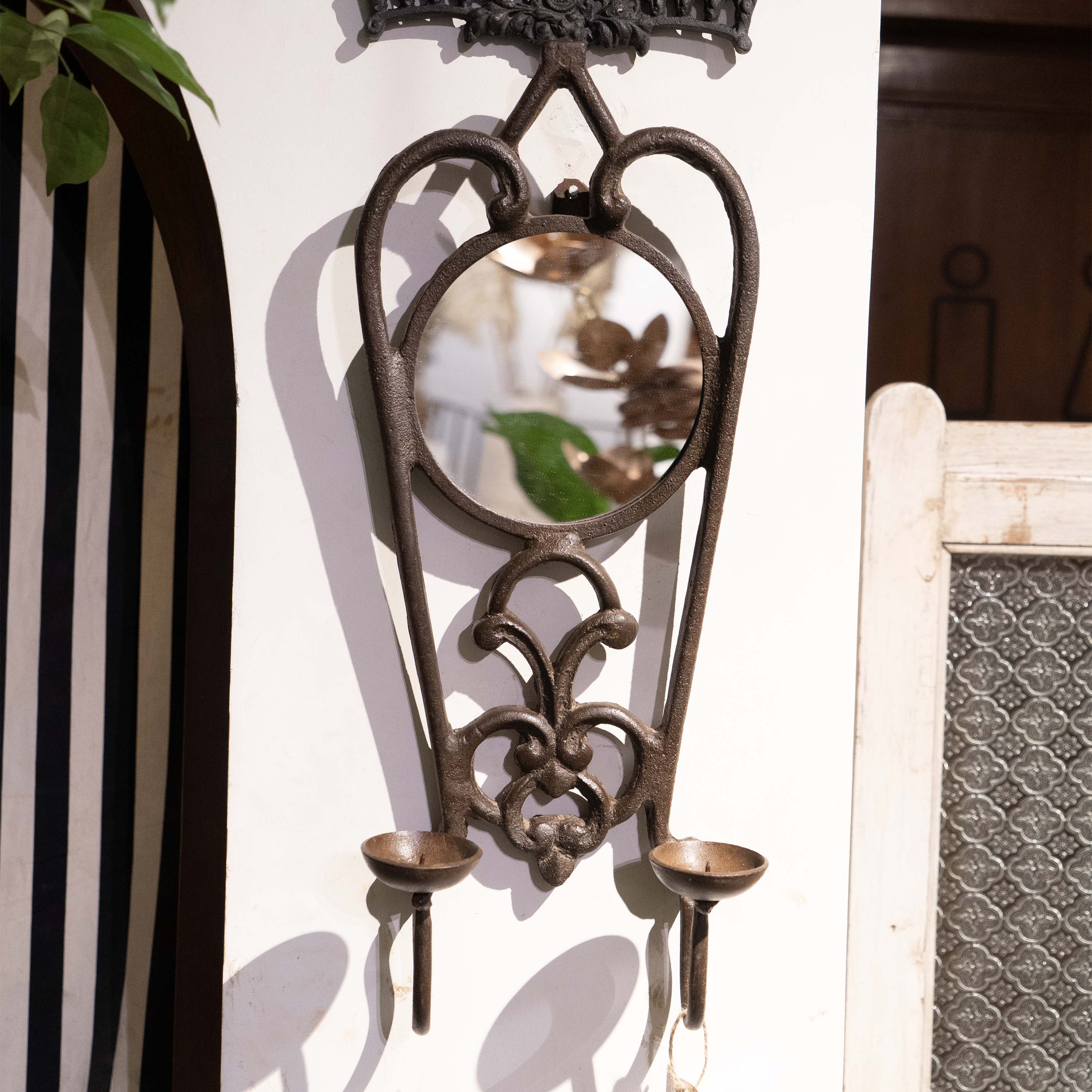 Buy Candle Holders Cast Iron Wall Candle Holder Mirror Shop at Beruru