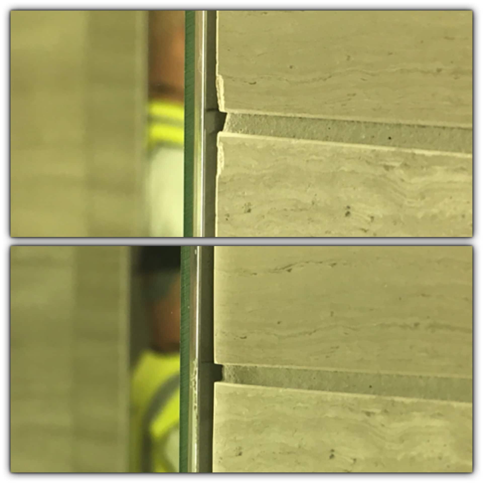 Marble wall tiles edge chip repair Bespoke Repairs