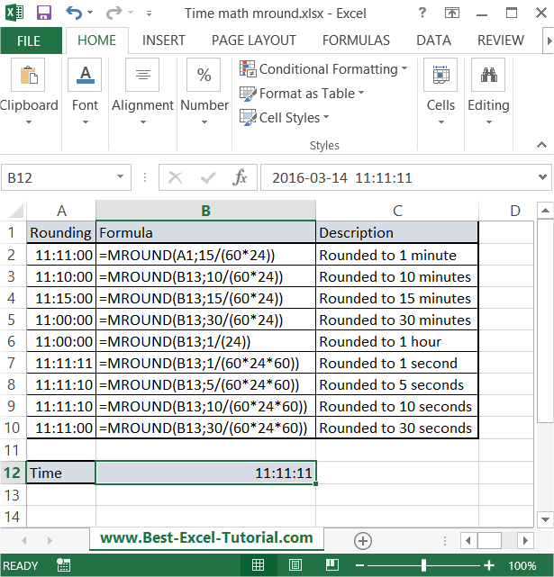 Round to nearest (time math) Best Excel Tutorial