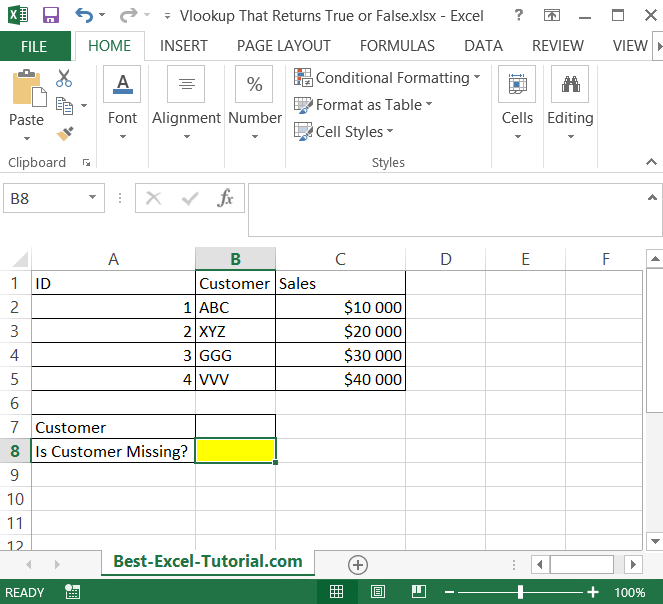 Vlookup That Returns True or False Best Excel Tutorial