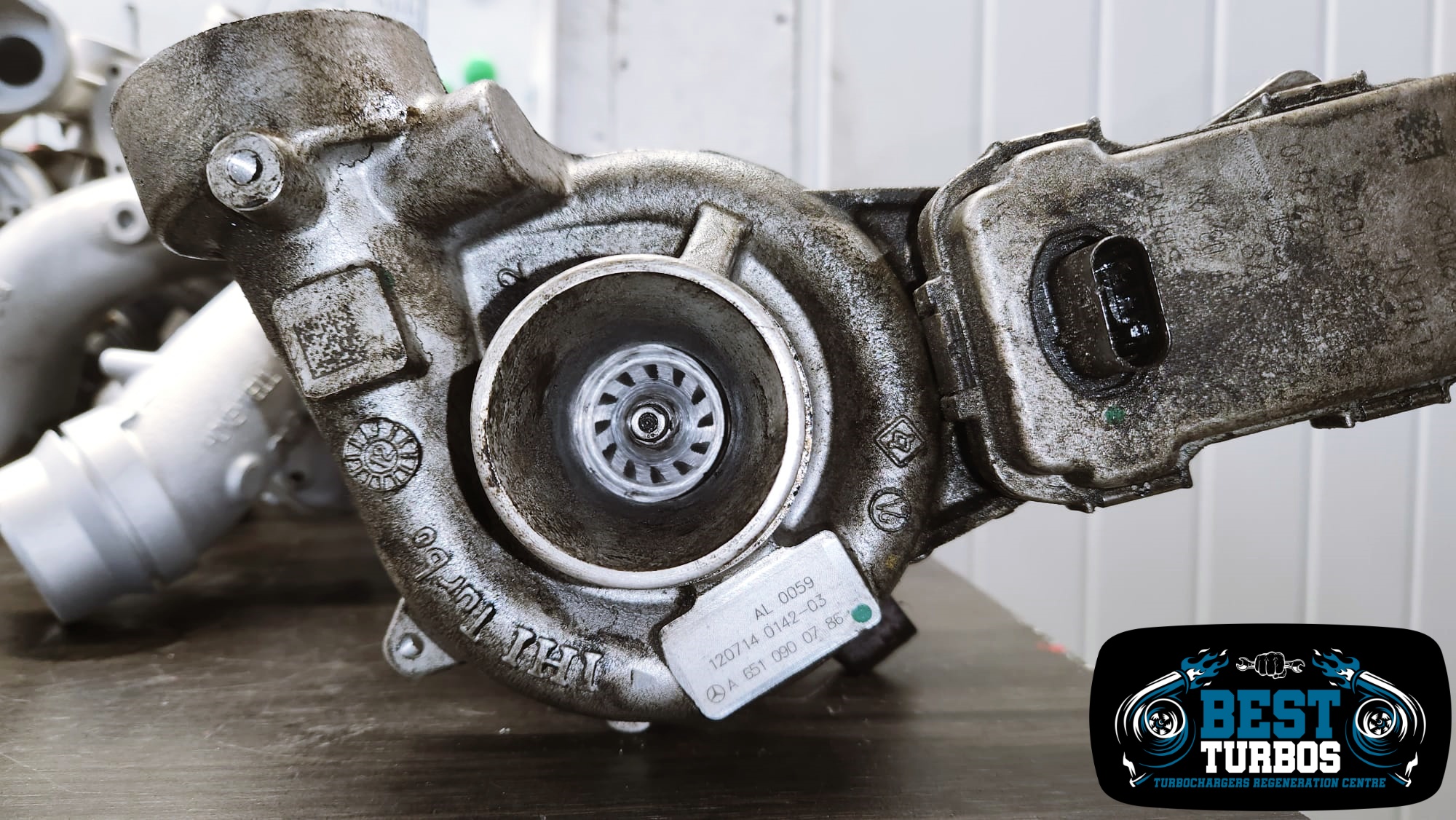 A foreign object simply enters the turbocharger through the air inlet