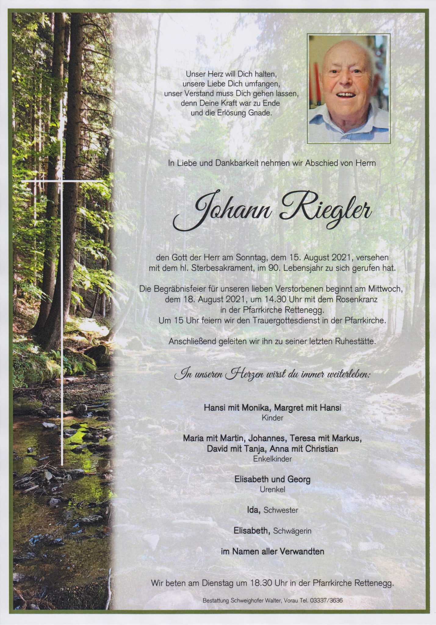 Johann Riegler Bestattung Schweighofer