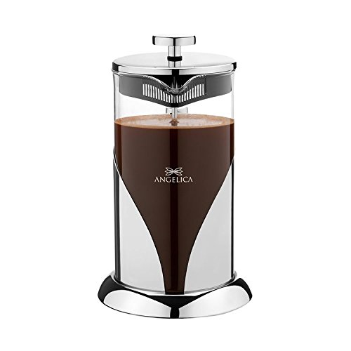 Modern Classy ANGELICA Stainless Steel & Glass French Press Coffeemaker