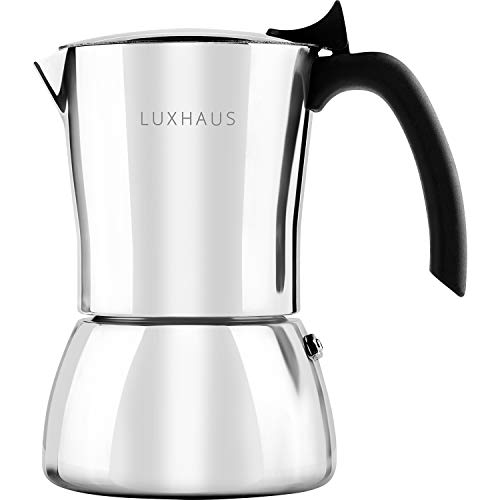 LuxHaus Stovetop Espresso Maker 6 Cup Moka Pot Coffee Maker 100