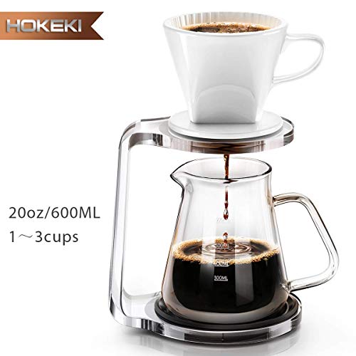 Pour Over Coffee Maker Starter Set with Dripper Includes Ceramic