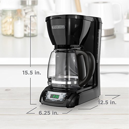 BLACK+DECKER DLX1050B 12cup Programmable Coffee Maker with glass