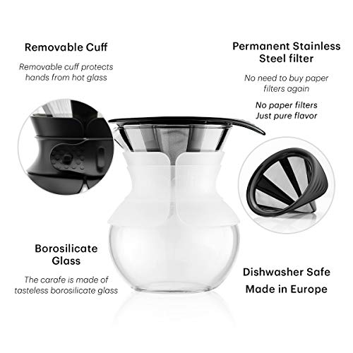 Bodum Pour Over Coffee Maker, 17 Ounce, .5 Liter, Cork Band Best