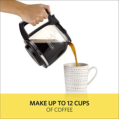 BELLA (14755) 12 Cup Coffee Maker with Brew Strength Selector & Single