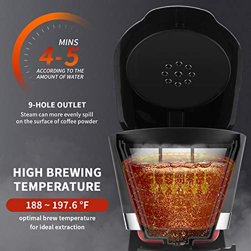 Gevi 5 Cup Coffee Maker with Auto ShutOff, Small Drip