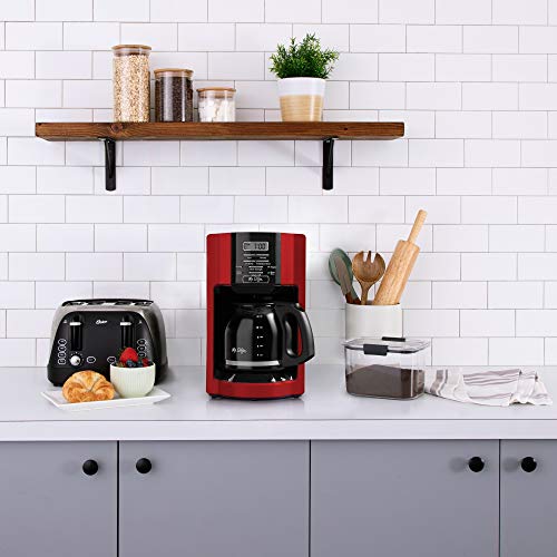 Drip Coffee Maker Red 12 Cup Automatic Freshness For a Modern Kitchen