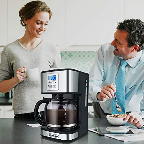 LEEHOO Drip Coffee Maker 212 Cup, Programmable Coffee Machine with