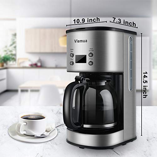 Vlemua 12 Cup Programmable Coffee Maker, Drip Coffee Brewer, Simply