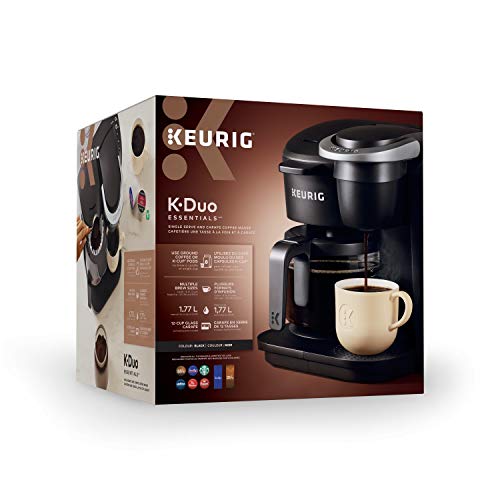 Keurig KDuo Essentials Coffee Maker, with Single Serve KCup Pod and 12 Cup Carafe Brewer