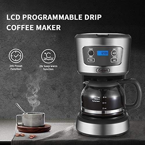 Gevi Coffee Maker, 5 Cups Small Programmable Coffee Machine with