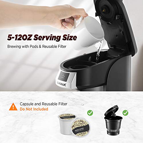 CHULUX Upgrade Single Serve Coffee Maker, 12oz Fast Brewing Machine