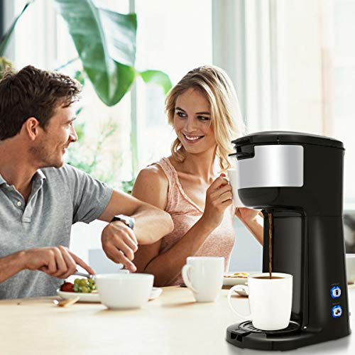 COSTWAY Coffee Maker, 1000W Portable Auto Shut off 2in1 Coffee Maker