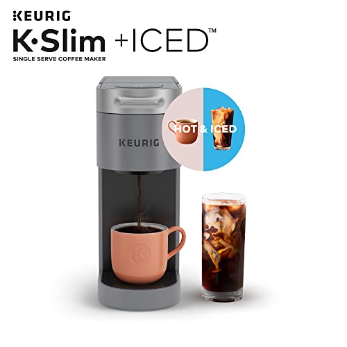 Keurig KSlim + ICED Single Serve Coffee Maker, Brews 8 to 12oz. Cups