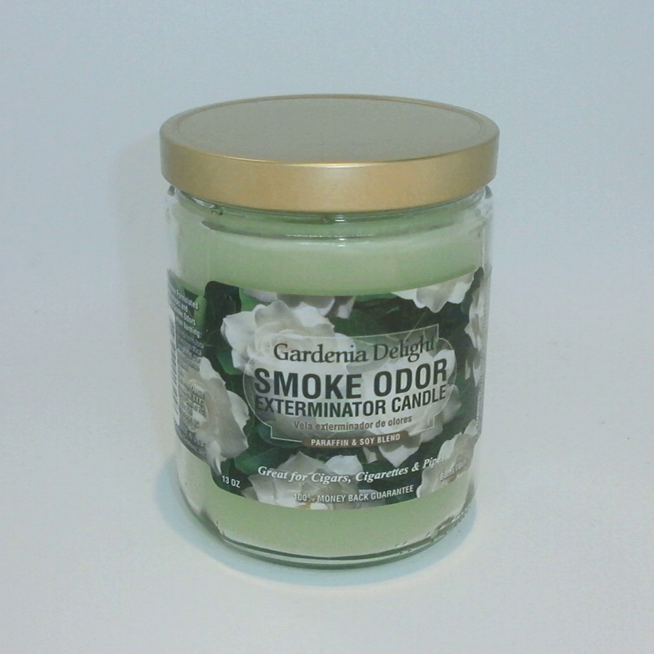 Gardenia Delight Smoke Odour Exterminator Candle Best Buds Forever