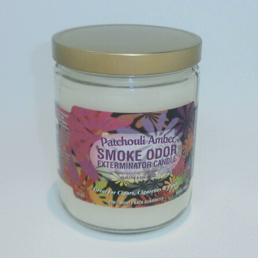 Patchouli Amber Smoke Odour Exterminator Candle Best Buds Forever