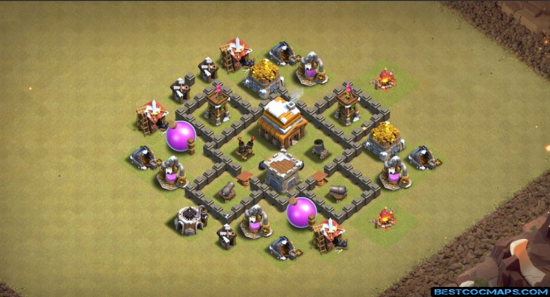 10 Best TH4 War Bases Links Anti Everything 2021 Latest COC Bases