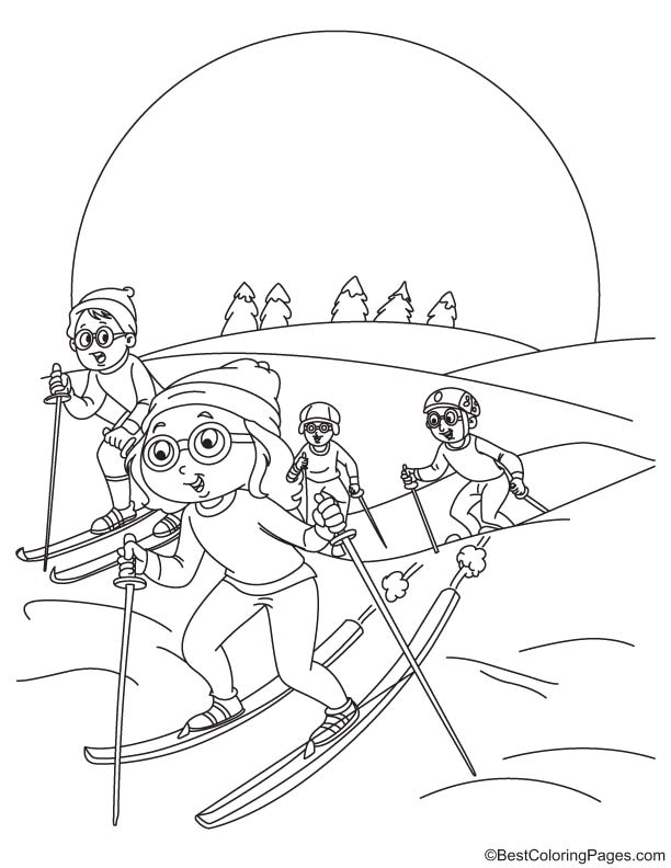 Alpine skiing coloring page Download Free Alpine skiing coloring page