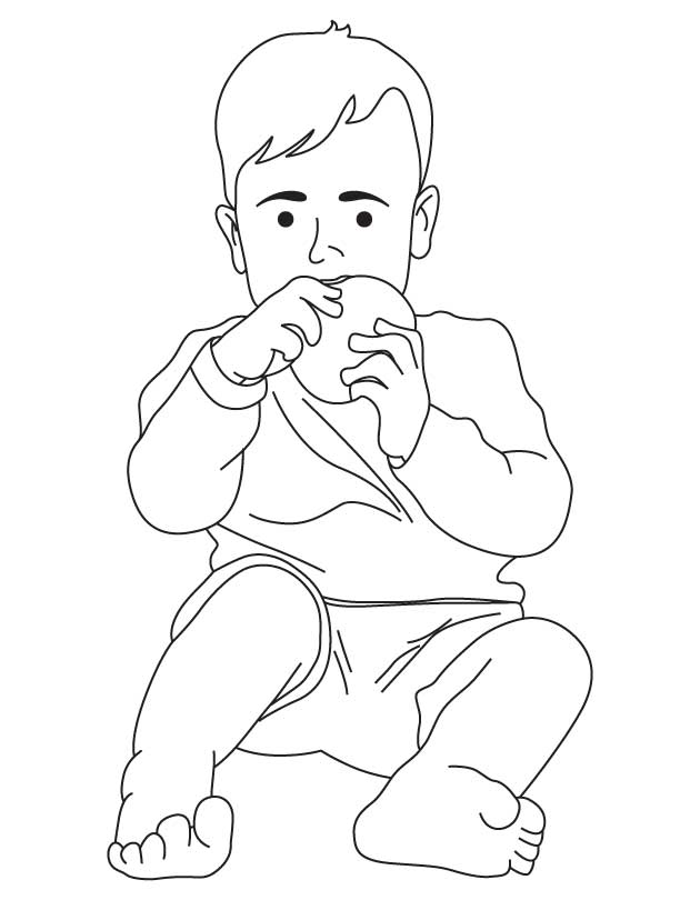 Boy eating bread coloring page Download Free Boy eating bread