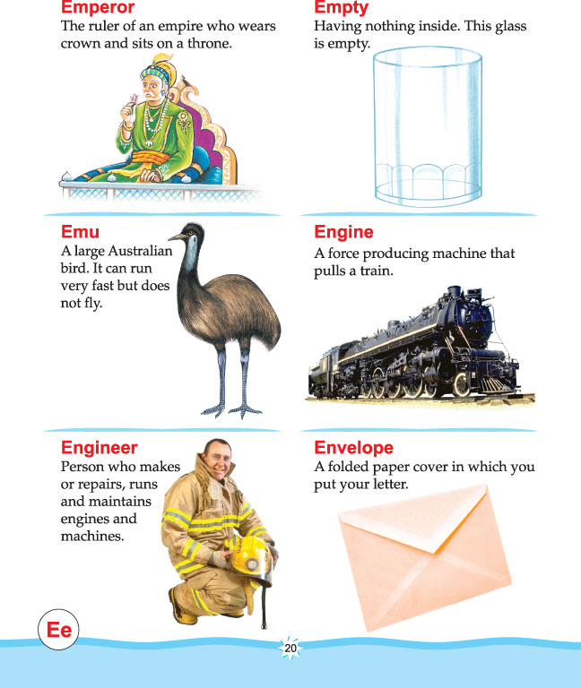 Printable picture dictionary alphabet e Download Free Printable