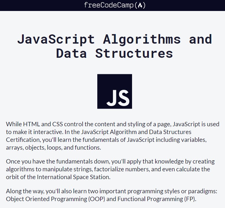 JavaScript Algorithms and Data Structures Online Course Best Ed Lessons