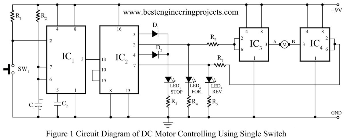 DC Motor Control Circuit Circuit Diagram
