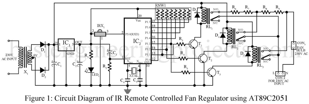 IR Remote Controller Fan Regulator using AT89C2051