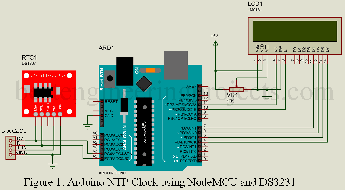 Arduino NTP Clock using NodeMCU and DS3231 Engineering Projects