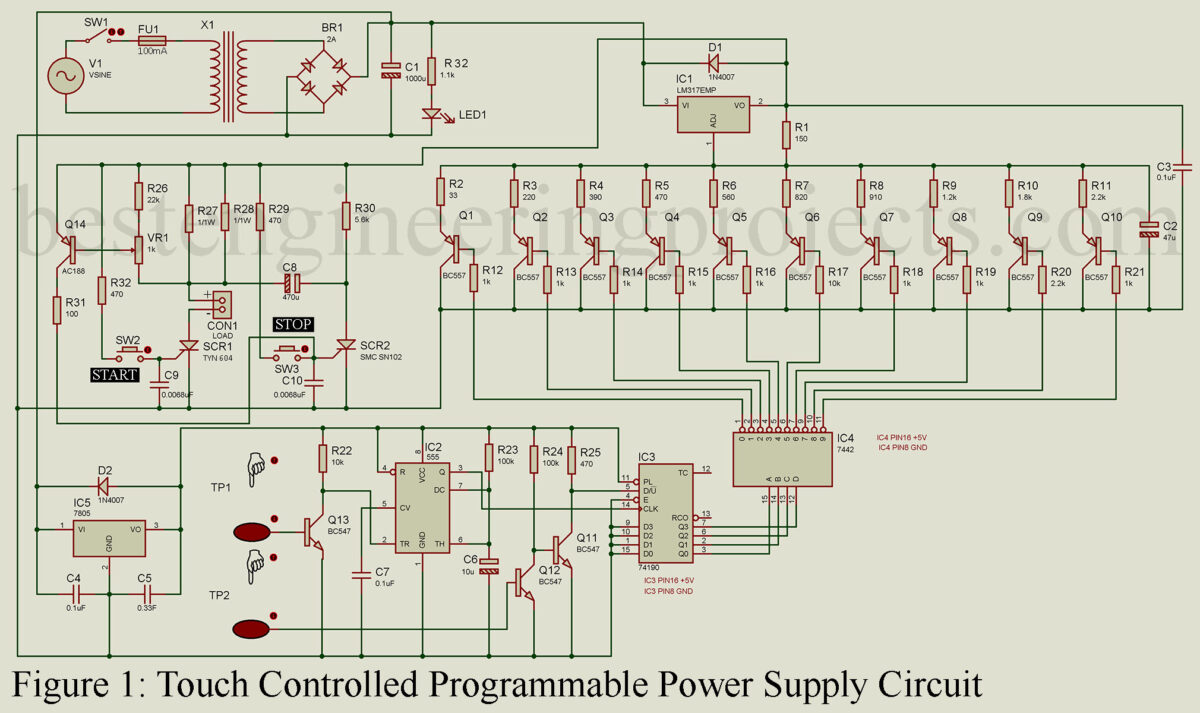 Building a Programmable Touch Power Supply Circuit Engineering Projects