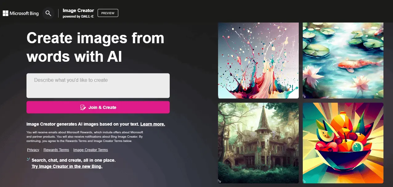 Bing’s Image Creator Best Free AI sites