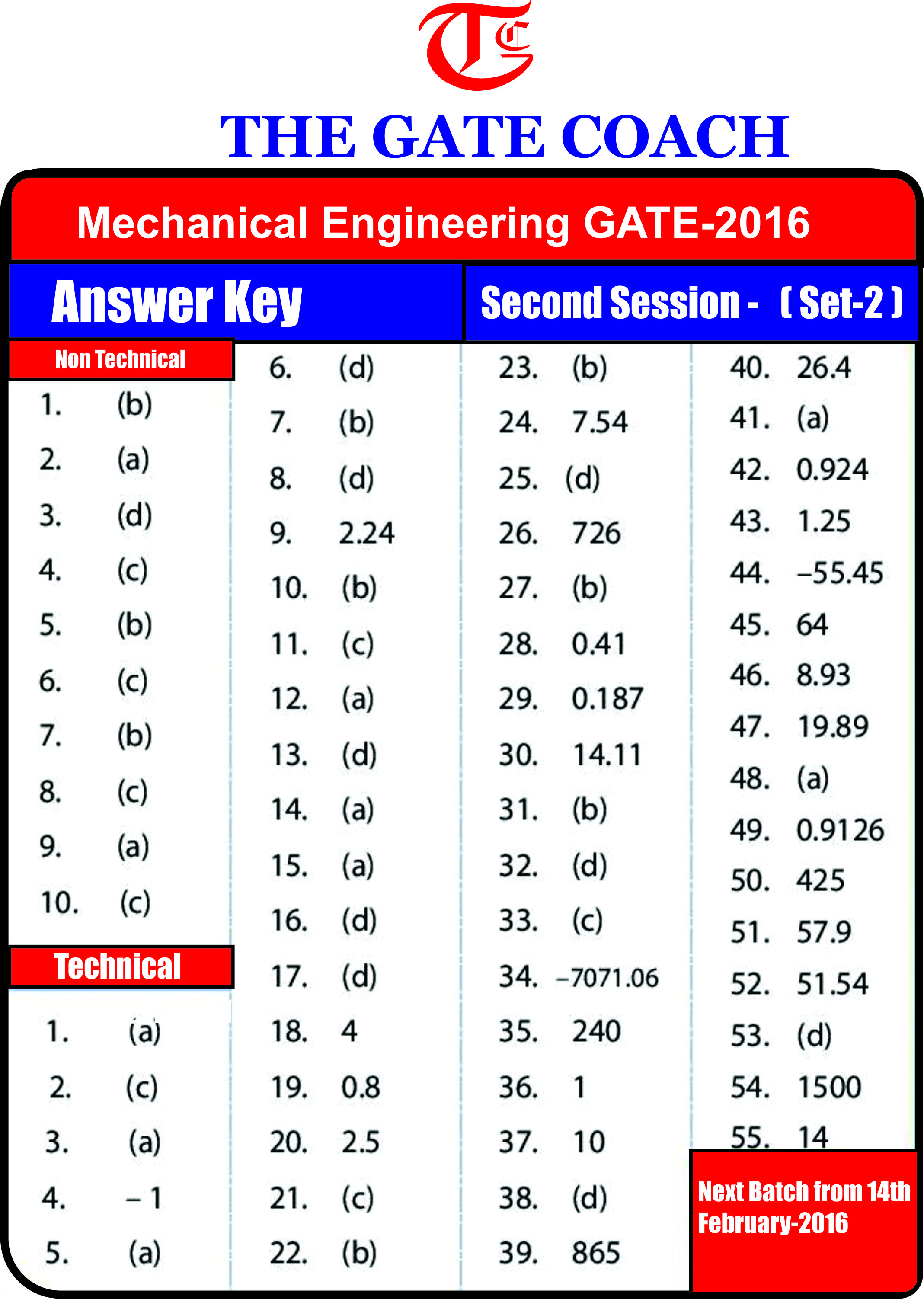 Mechanical Engg GATE solution 2016THE GATE COACH Coaching For GATE