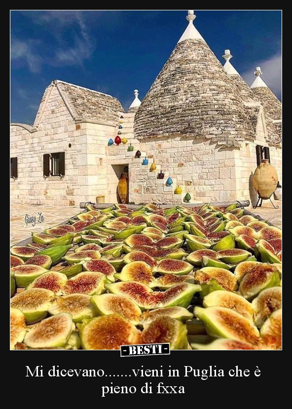 Mi dicevano.......vieni in Puglia che è pieno di fxxa.. BESTI.it
