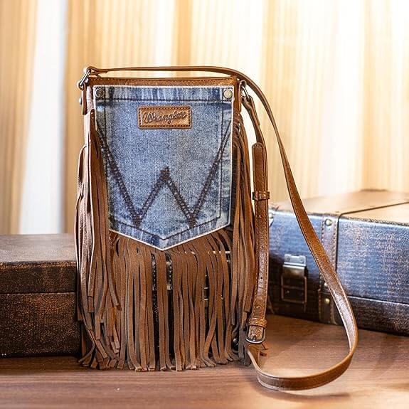 Buy Montana West Wrangler Fringe Crossbody Purse for Women Leather