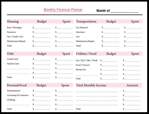 Free Printable Monthly Planner 2020 Template in PDF, Word & Excel