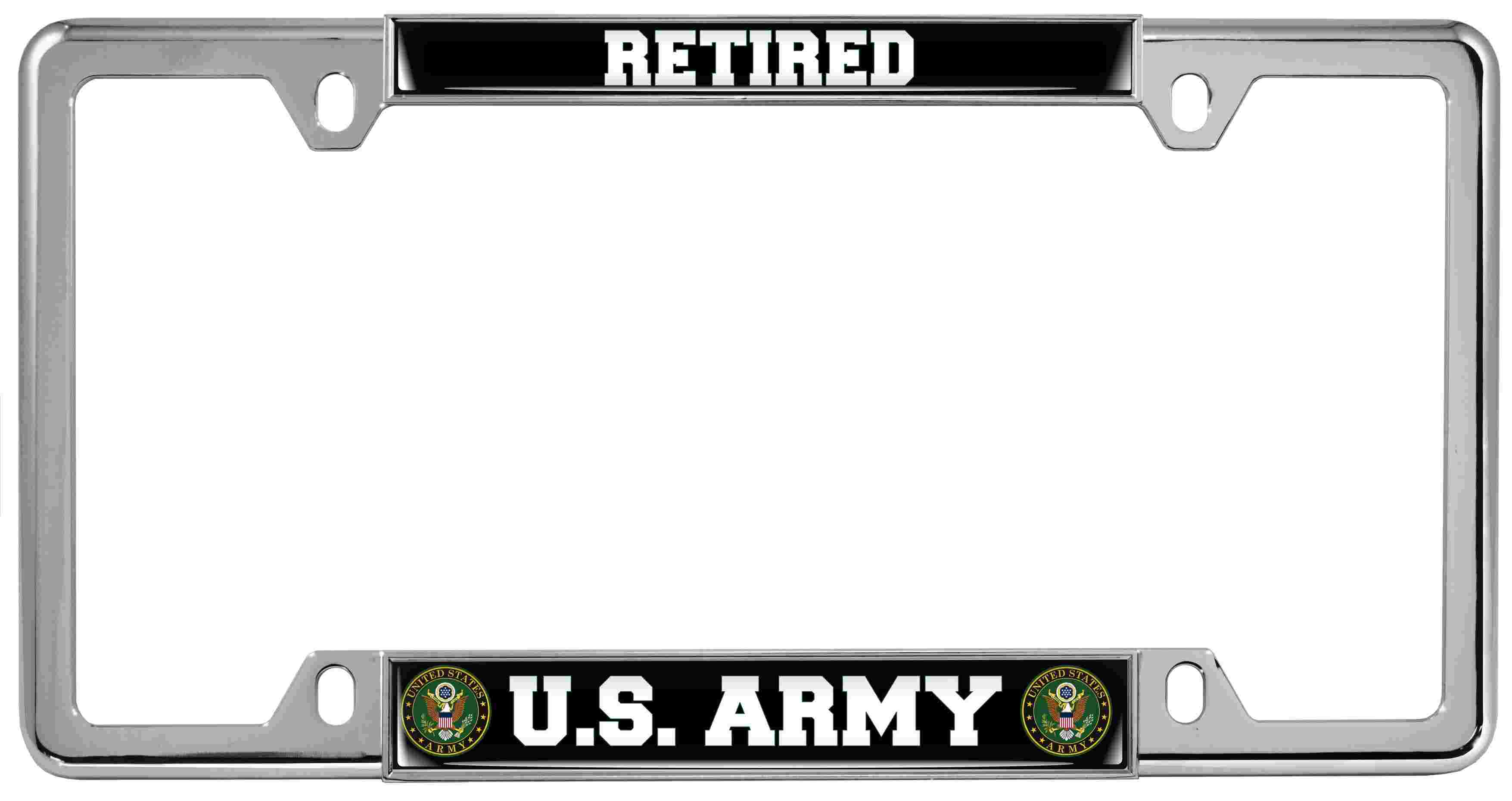 U.S. Army Retired Patriotic Car Metal License Plate Frame Best