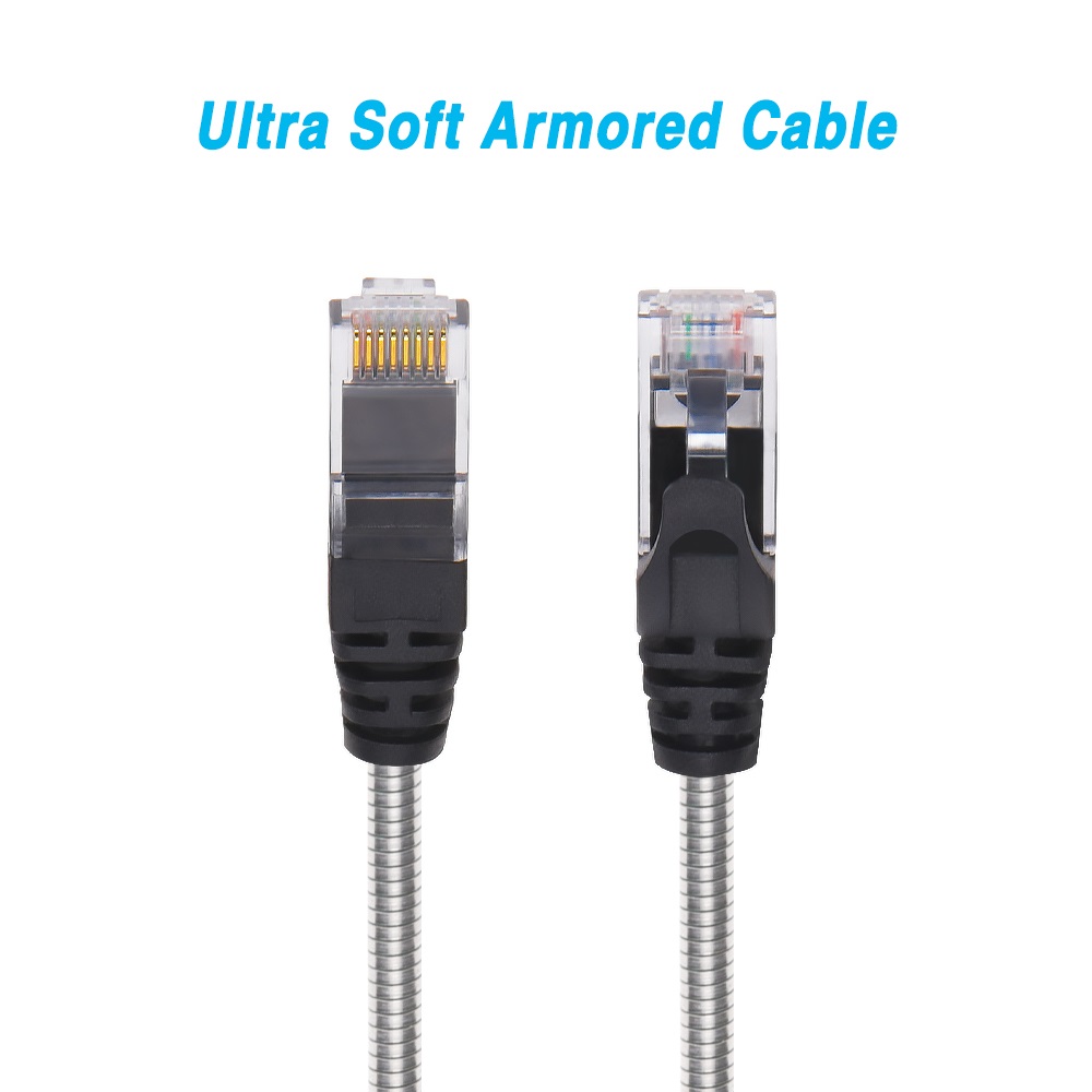 3FT CAT.6A Patch Cable Armored AntiRodent Slim 28AWG Bestlink Netware