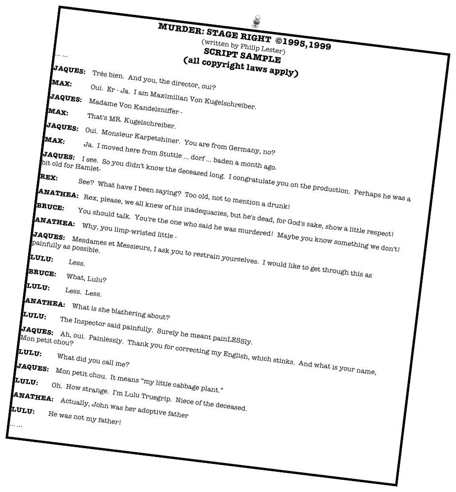 Mystery Script Murder Stage Right