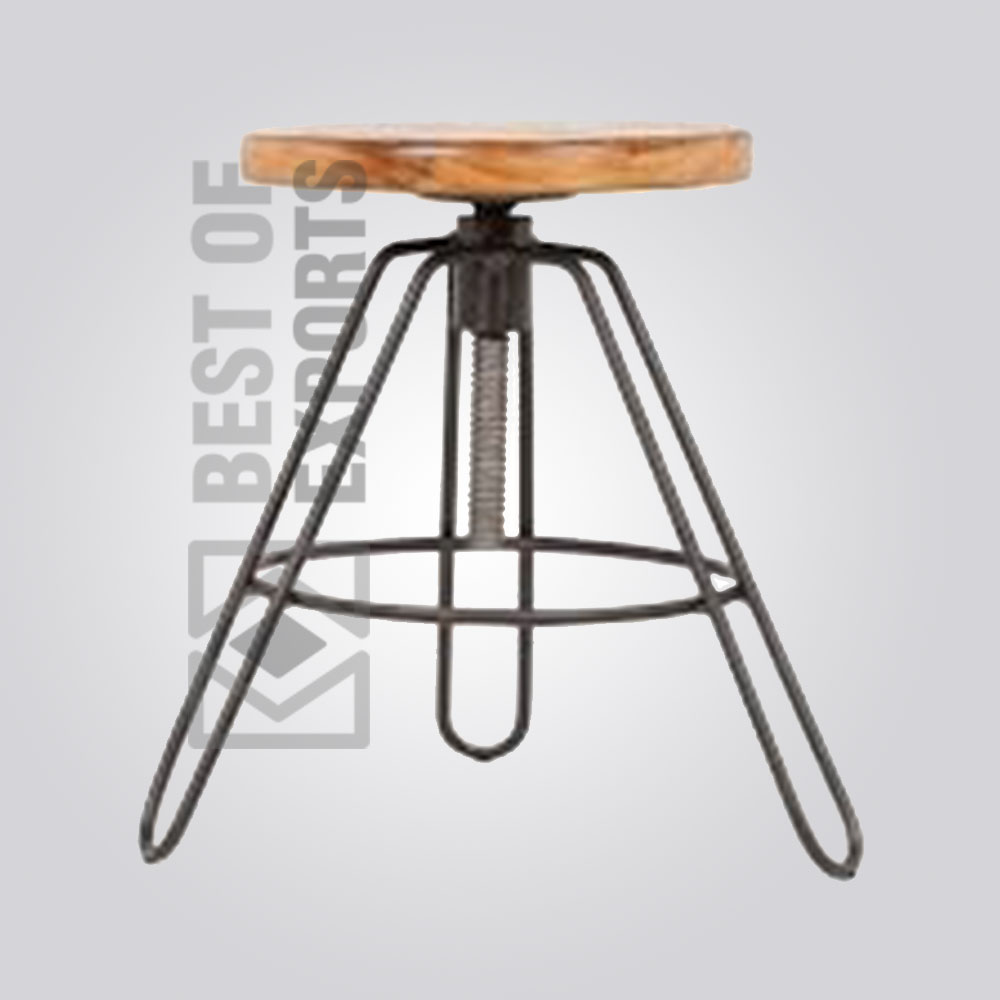 Industrial Iron Stool Black Best of Exports