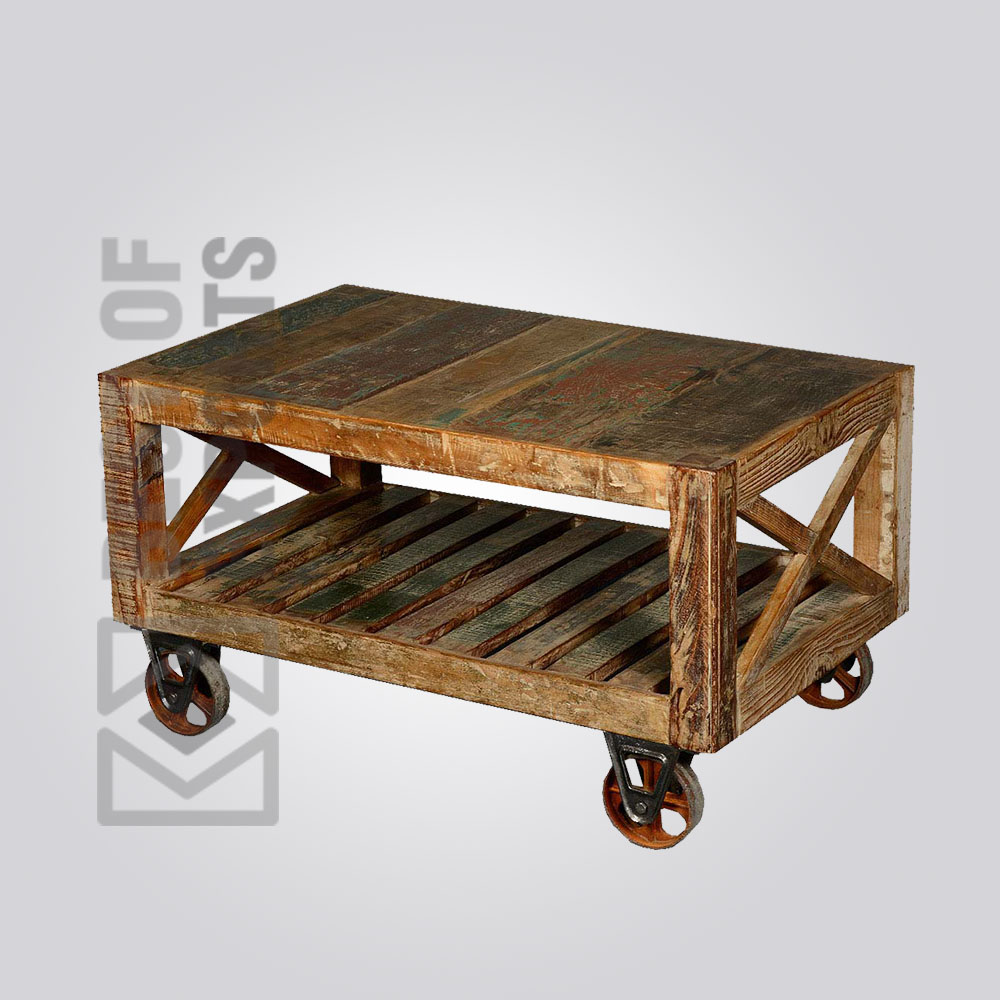 Reclaimed Coffee Table With Wheel Best of Exports