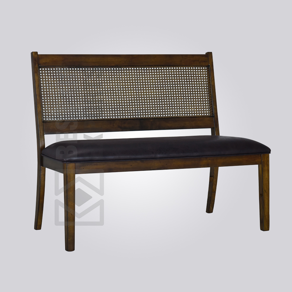 Black Rattan Bench Best of Exports