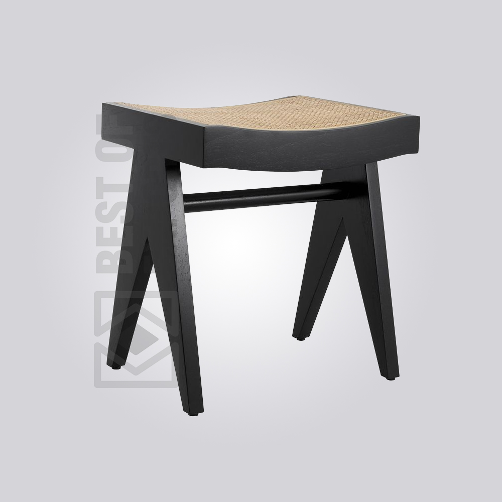 Black Rattan Stool Best of Exports