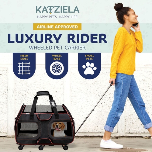 Luxury Travel Pet Carrier TSA Airline Approved with Detachable Wheels