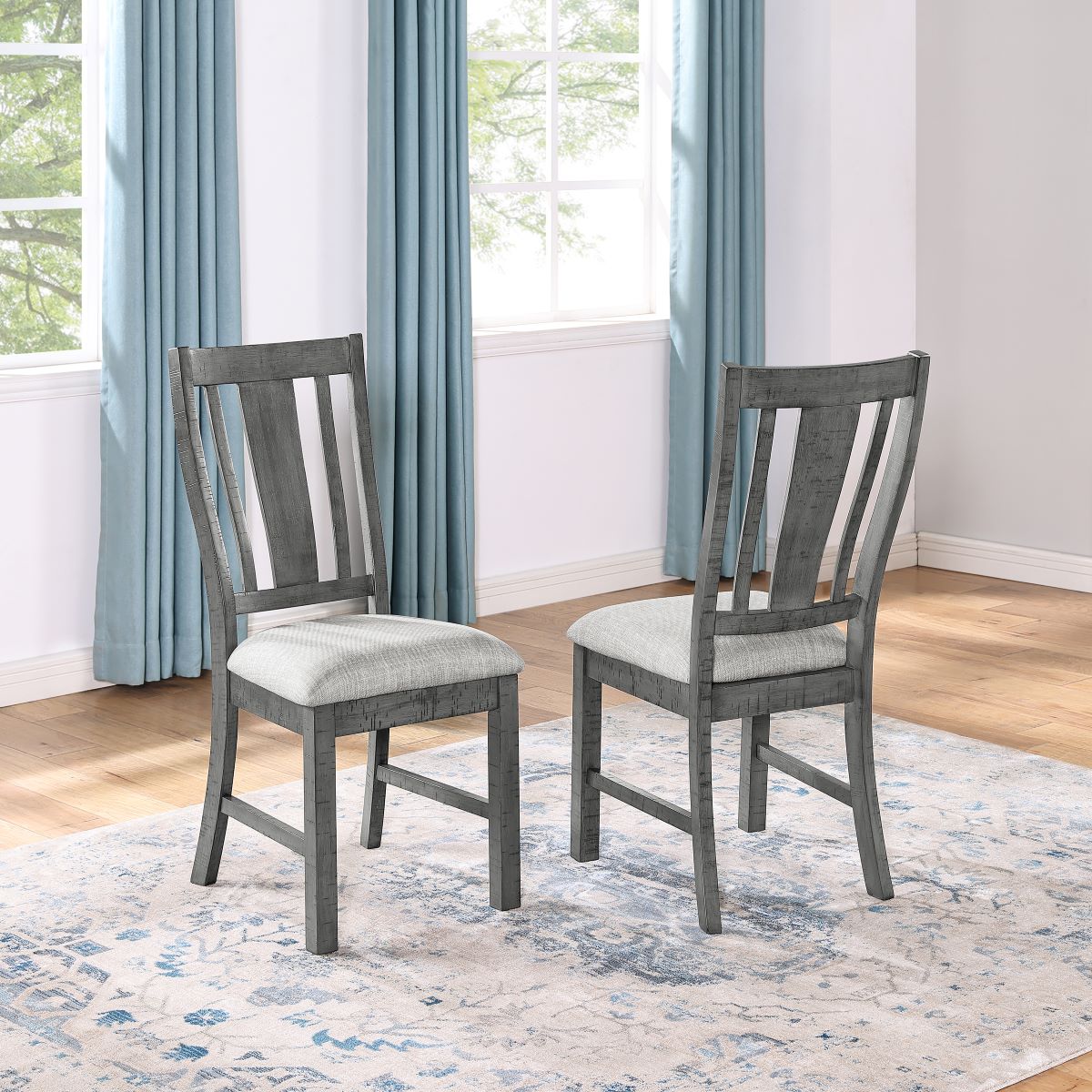 D189SC2 Rustic Gray Linen Chairs Best Quality Furniture